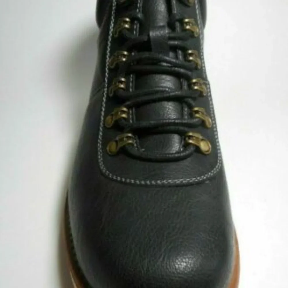 NEW ROUTE 66 Men's Black Tan Lace Up Casual Fashion Chukka Style Boots - Picture 3 of 7